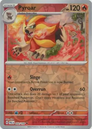 Paldea Evolved Pyroar #32/193 reverse holo